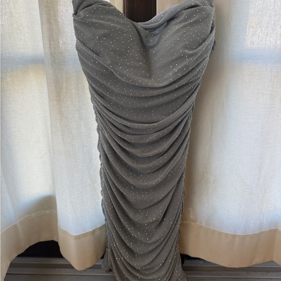 Lovely Day Gray/Blue Ruched Fancy Dress - Picture 6 of 6